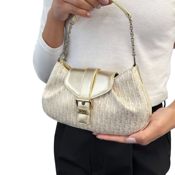 Christian Dior Vintage 2002 Trotter Monogram Chain Mini Bag Pchette [106217] - Picture 2 of 16
